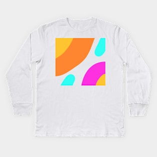 Colorful abstract texture art stripes Kids Long Sleeve T-Shirt